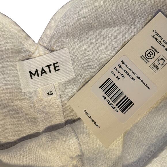 MATE the Label Organic Linen Center Seam Tank Dress White XS NWT $218 - Picture 6 of 6
